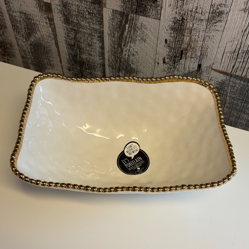 Pampa Bay Golden Salerno Deep Serving Bowl